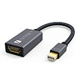 iVANKY Mini DisplayPort HDMI Adaptateur HDMI Mac en Nylon Tressé - Adaptateur Mini DP/Thunderbolt vers HDMI pour MacBook Air/Pro, Microsoft Surface Pro et Plus - Gris