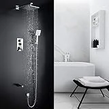 Homelody Colonne de Douche Encastrable Écran LCD Ensemble de Douche Encastré Mural System de Douche Affichage Digitale Température et Temps de Douche pour Salle de Bain