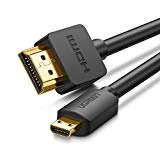 UGREEN Câble Micro HDMI Mâle vers HDMI Mâle Supporte 4K 3D Ethernet ARC Compatible avec Raspberry Pi 4 GoPro HERO6 Black HERO5 Black ASUS T100 Zenbook UX330UA Lenovo Yoga 710 Plaqué Or (2M)