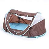 LUDI - Tente nomade 'Chocolat' pour bébé, dès la naissance. Lit d'appoint léger (moins de 2 kg) + matelas épais. Tissu avec Protection UV 50. Se plie et se range facilement dans un sac inclus - 2302