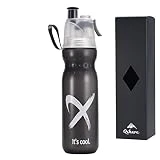 Qshare - Bouteille Pulvérisatrice avec Le Brouillard Pulvérisé, Bouteille d'Eau Sportive Boisson & Brumisation Isolée avec Le Brumisateur, Hydratation pour Le Sport en Plein air, sans BPA, 590ml
