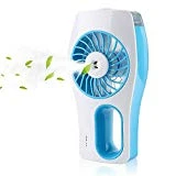 USB Ventilateurs, Mopalwin Mini Ventilateur de USB Rechargeable, Portable de Refroidissement Brumisateur Humidificateur Ventilateur - Bleu