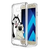 Zhuofan Plus Coque Samsung Galaxy A5 2017, Silicone Transparente avec Motif Design Antichoc Coussin d'air Housse TPU Souple Airbag Shockproof Case Cover pour Samsung A5 2017 5,2', Chien