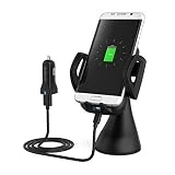 dodocool 10W Chargeur de Voiture Sans Fil Rapide, Qi Support Téléphone Chargeur Voiture à Induction pour iPhone XR/XS/X/8 Plus, Samsung Galaxy S9/S9+/S7/S7 Edge/S6 Edge/S8/S8 Plus/ Note 5