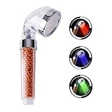 Douchette Pommeau Douche Eau SPA 3 Couleurs Contrôle de Température - CNASA Ionique Filtre Chlore Premium à main Haute Pression Economie d'Eau Pulvérisateur (Pommeau de douche) (Pommeau de Douche)