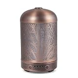 COOSA Diffuseur d'Huiles Essentielles en Métal 100ml Humidificateur d'air avec 7 Couleurs Diffuseur de Parfum 4 Réglages de Temps Waterless Arrêt Automatique pour Maison Bureau Spa Yoga