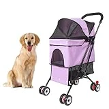 SAUWERAY Pliable sans la nécessité d'installer des Petites et Moyennes Entreprises Chat et Chariots pour Chiens, Multi-directionnel Ventilation 360 ° Roues, Animal Parfait Voyage