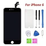 Ecran Tactile pour iPhone 6 Vitre LCD Ecran Assemblé avec Kit D'Outils Complet De Réparation Noir (4.7 Pouces)