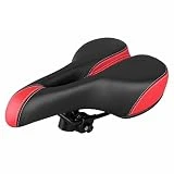 Kitechildheed YAFEE Confortable Selle De Vélo Selle De Vélo VTT Vélo Vélo Soft Seat Noir & Rouge