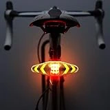 MASO Feu arrière de vélo LED Clignotants avec télécommande sans Fil Rechargeable Multifonction Modes Étanche pour VTT Vélo de Route