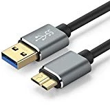 PIHEN Micro B Câble, Câble et de synchronisation USB 3.0 à Micro USB 3.0 avec connecteur en aluminium pour Toshiba Canvio, Disque dur externe WD, Samsung Galaxy S5 (0.5m)