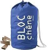 BLOC chêne - Jeu de Construction Premium - Sac Marin Bleu de 420 Planchettes en Chêne Massif Dont 70 surcyclées - Livraison Gratuite