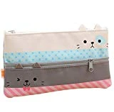 Drawihi Sac à crayon Trousse de stylo zéro Portefeuille d'une rangée de toile à fermeture Éclair papeterie pour l'école bureau Voyage cadeaux(couleur aléatoire)