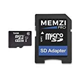 Memzi Pro 16 Go Classe 10 90 Mo/s Carte Mémoire Micro SDHC avec Adaptateur SD pour Tomtom GO ou Go Live Sat NAV pour Femme