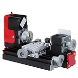 Ridgeyard 24W Mini Métal Tour rouge métal tour Outil de bricolage pour travailler le bois de tour