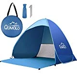 Qomolo Tente de Plage, 2 ou 3 Personne Pop-up Automatique Abris de Plage Anti UV50 +, Portable Montage Tente Instantanée pour Extérieure Camping Plage Pêche Jardin