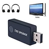 Transmetteur Bluetooth pour TV PC, aptX Faible Latence,(3.5 mm, RCA, Digital Audio) Dual Link USB d'ordinateur Sans fil Adaptateur Audio pour Casque d'écoute, Plug and Play