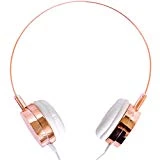Lily England Casque Audio Ultraléger, Superbe Couleur (Or Rose) - Son de Qualité HiFi, Beau Design Confortable, Oreillettes Blanches - Télécommande sur Câble, Micro Intégré Contrôle Volume/Sélection