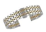 Bracelets de Remplacement de la Montre de Fin de qualité Droite de 18mm en Acier Inoxydable Solide dans Deux médailles d'argent de Ton et de l'or