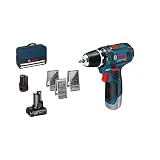 Bosch Professional GSR12V-15 Perceuse visseuse 1x 2,0 + 1x 4,0 Ah
