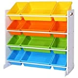 SONGMICS Étagère pour Jouets Enfants, Meuble de Rangement, Casiers Amovibles, Cadre Blanc GKR04W