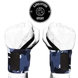 LINCIVIUS Protege Poignets Crossfit et Musculation, Bande de Soutien pour Les Poignets Lors des Exercices d'Haltérophilie, Gymnastique, Musculation, Powerlifting..., Camo Gris