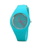 Culater Femmes Loisirs Sports Couleur Bonbon Gelée Bracelet en Silicone (Bleu Marine)