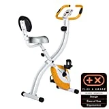 Ultrasport F-Bike 200B Vélo d'Appartement Pliant avec Capteurs de Pouls à la Main, avec Dossier Mixte Adulte, Orange, Taille unique