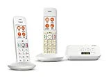 Gigaset E370A Duo - Téléphone fixe sans fil - grosses touches - grand écran - son amplifié - répondeur - 2 combinés - Blanc