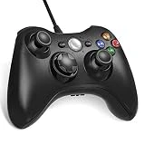 Diswoe Manette Filaire Xbox 360, USB Wired Gamepad Game Joystick, Manette du Contrôleur de Jeu Filaire avec Double Vibration, Idéal pour Vos Sessions de Jeux sur Windows7/ 8/10/ PC/Xbox 360.