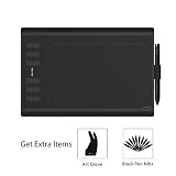Huion Micro USB Dessin Grande Taille Tablette Graphique avec 8G SD Card et Stylet Rechargeable -Nouveau 1060 Plus Version Améliorée Stylo Table Numérique (8192 Niveaux Sensibilité à la Pression)