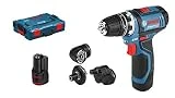 Bosch Professional Perceuse-Visseuse Sans Fil GSR 12V-15 FC (2 batteries 2.0 Ah, 12 V, Ø de Vissage Max. : 7 mm, L-Boxx + pack d'accessoires)