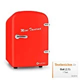 Klarstein Mini Taverna Mini frigo (glacière électrique Design, Chaud/Froid pour canettes et Petites Bouteilles, 4L, Secteur ou Allume-Cigare 12V, étagère et Porte-Tablette Amovible) - Rouge