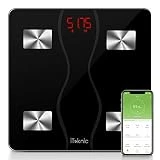 Pèse Personne Impédancemètre, iTeknic Balance Connectée Balance Pèse Personne Bluetooth Électronique Balance Composition Corporelle Intelligente Mesure Poids Masse Graisseuse Musculaire Graisse IMC