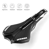 LYCAON Selle de vélo Selles vélos de Route Selle VTT de imperméable Antichoc Professionnelle Ultralight Selle Cyclisme (Blanc)