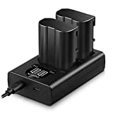EN-EL15/EL15a Batterie de Rechange (2 Paquets) et Chargeur Double Intelligent LED USB pour Nikon EN-EL15/15a et Nikon D7100, D750, D7000, D7200, D610, D880, D810