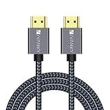 iVANKY Câble HDMI 3m 4K Ultra HD - Câble HDMI 2.0 en Nylon Tressé Supporte Ethernet/3D/Retour Audio - Cordon HDMI 3m pour Lecteur Blu-ray/Xbox/PS4 - Gris Sidéral