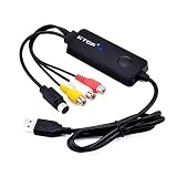 VTOP Convertisseur VHS Numérique Audio Video Capture - Boîtier d'Acquisition Video de Magnétoscope, Cassettes VHS C, Hi8, Caméscope, DVD - VideoGrabber pour Window 10/8/7