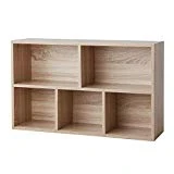 VASAGLE Bibliothèque à 5 casiers, Étagère de Rangement, Colonne de Rangement, Dimensions 50 x 24 x 80 cm (L x l x H), Teinte Chêne, LBC25NL