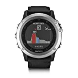 Garmin Fēnix 3 Silver HR Cardio Poignet - Montre GPS Multisports Outdoor - Bracelet Silicone Noir