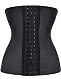 FeelinGirl Femme Sexy Corset Bustier Sérrée-taille Ceinture en Latex Ventre Plat Minceur Noir XS