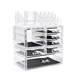 Display4top Organisateur Maquillage Acrylique Boîte à Bijoux Transparent Rangement de Maquillage Pinceaux (7 Tiers Tiroirs Transparent)