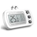 Thermomètre numérique pour réfrigérateur, thermomètre étanche pour congélateur avec crochet, affichage ACL facile à lire, fonction d'enregistrement Max/Min, idéal pour la maison, restaurants et cafés