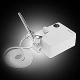 KKmoon 100-250V Compresseur d'Air à Double Action, Kit de Airbrush Alimenté par Gravité, Mini Pistolet de Pulvérisation 0,3mm pour Peinture d'Art, Tatouage, DIY Peinture de Gâteau et d'Ongles