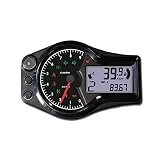 ACE-6654-HB Outil de moto multifonction Noir LO1 tachymètre compteur 15000 RPM montre et tan