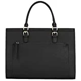 CRAZYCHIC - Sac à Main Cabas Fourre-Tout Zip Femme Grande Capacité - Lycéenne Etudiante Fille - Porte-Document Business Travail Scolaire Format A4 - Cartable Porté Epaule Bandoulière - Noir