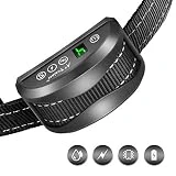 Collier Anti-aboiement Chien - 3 Modes Choc Électrique/Vibration/Sensibilité Aide au Dressage Inoffensif Automatique IP65 Batterie Rechargeable Sangle Reflechissant Réglable pour Petit Gros Chien