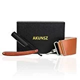 AKUNSZ Rasoir Coupe Choux Barbe Professionnel Set Rasoir Manuel traditionel Poignée Confortable à tenir avec une Boîte Noir, Cadeaux Idéal pour la famille et les amis