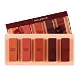 Rouge À Lèvres Mat Longue Tenue,Rouge À Lèvres Mate,Nouveau Imperméable Maquillage Brillant 5Pcs/Set Maquillage Matte Rouge À Lèvres Mat Durable Lip Gloss