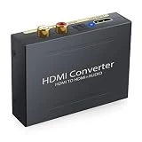 eSynic Convertisseur HDMI vers HDMI Extractor Audio Vidéo SPDIF Optique 5.1CH RCA 2.1CH Pass Compatible 3D idéal pour Apple TV Lecteur Blu-Ray Xbox Décodeurs TV Amplificateur